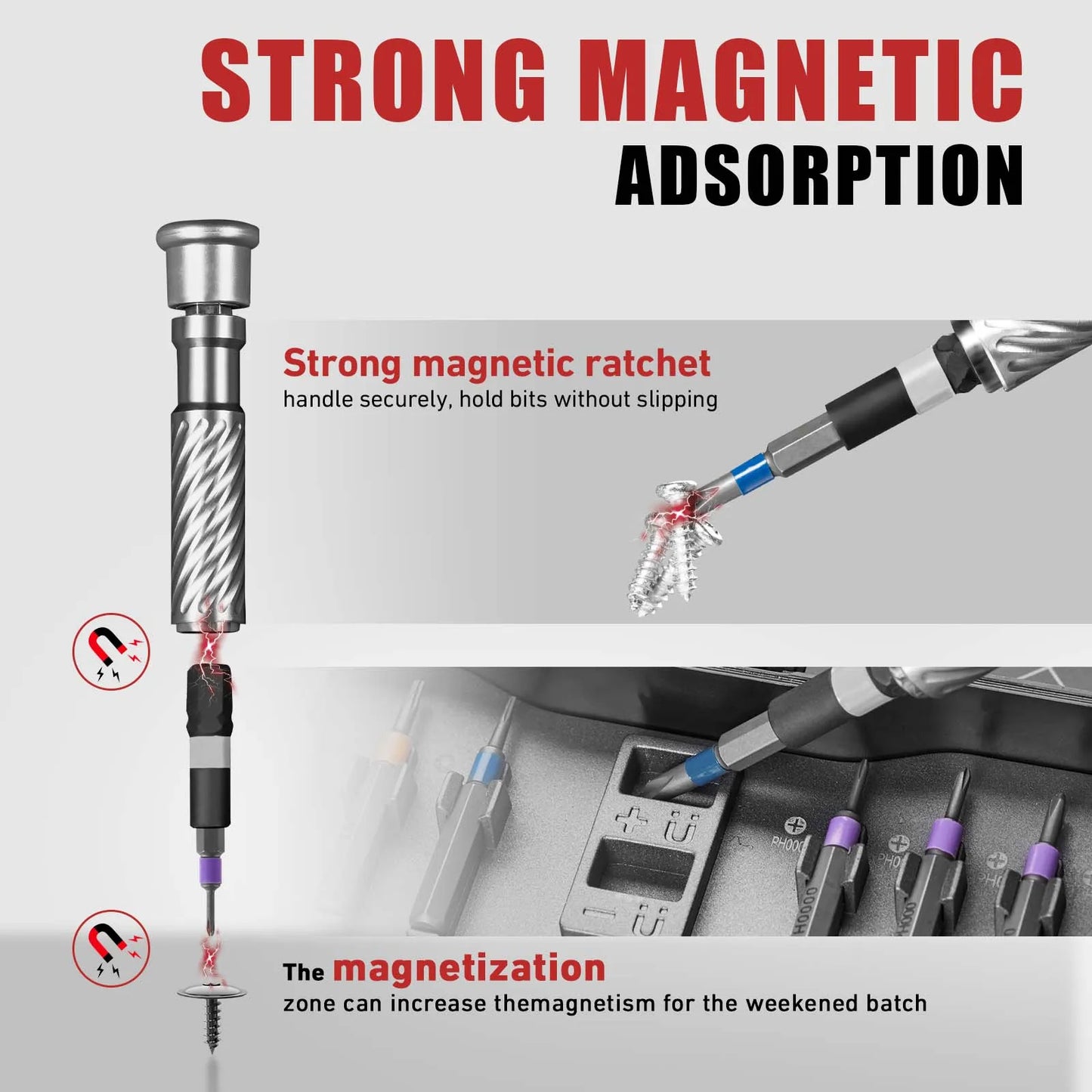 66-in-1 Ratchet Screwdriver Set with Magnetic Bits