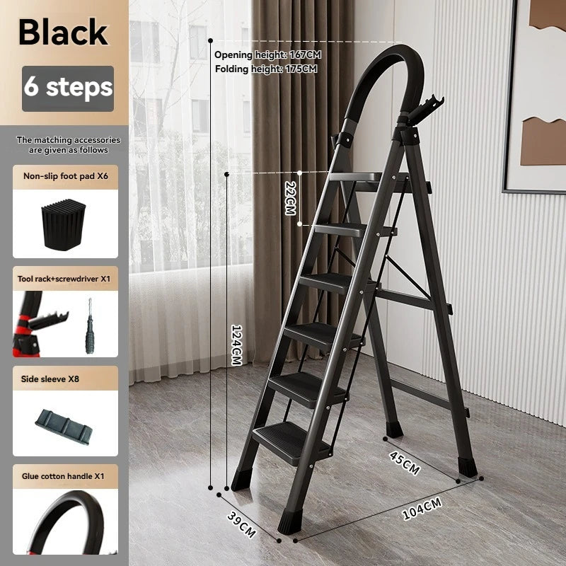 Folding Zigzag Step Ladder - Wide Pedal Indoor