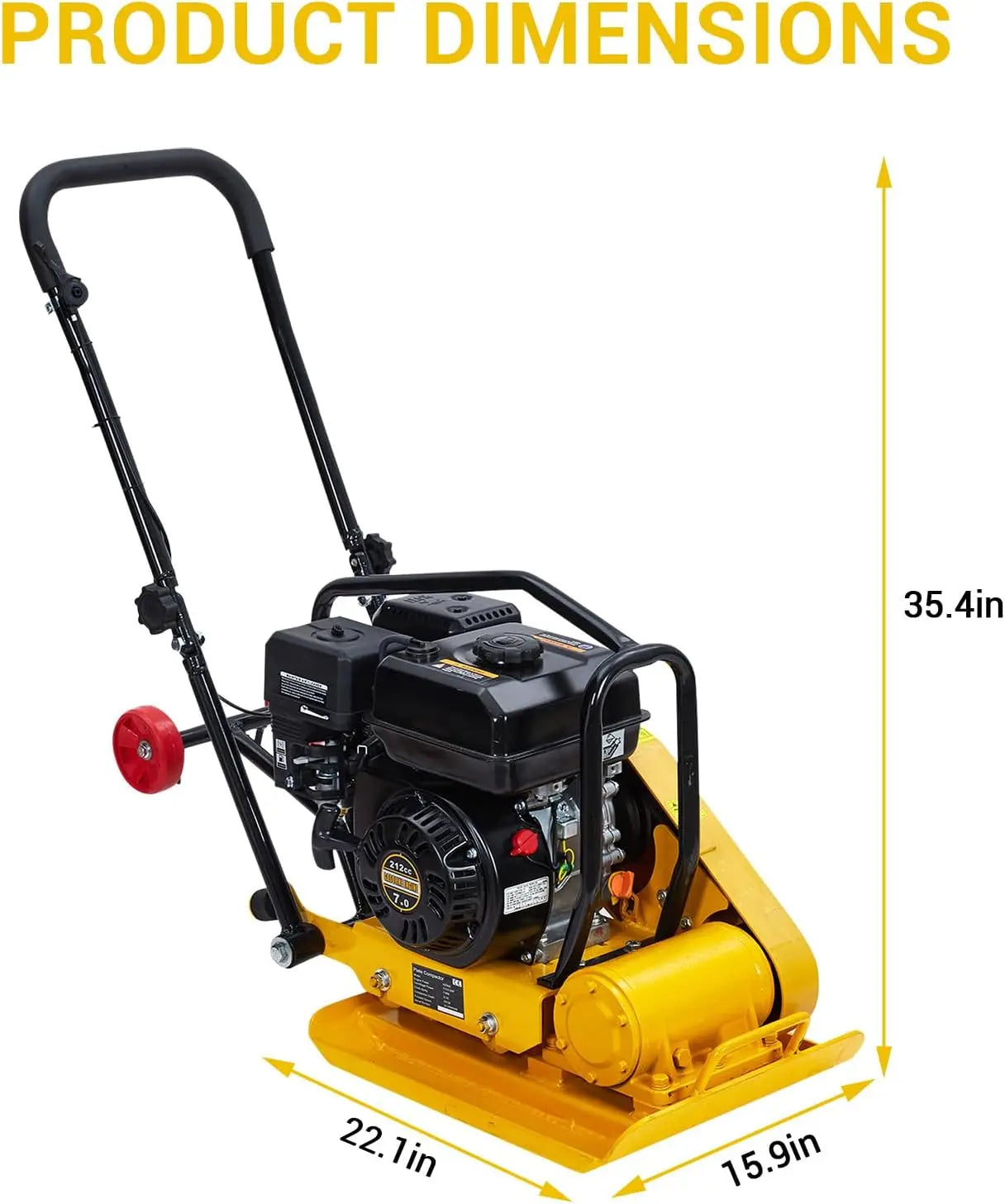Plate Compactor 7HP 212cc Gas - 4200 lbs Force