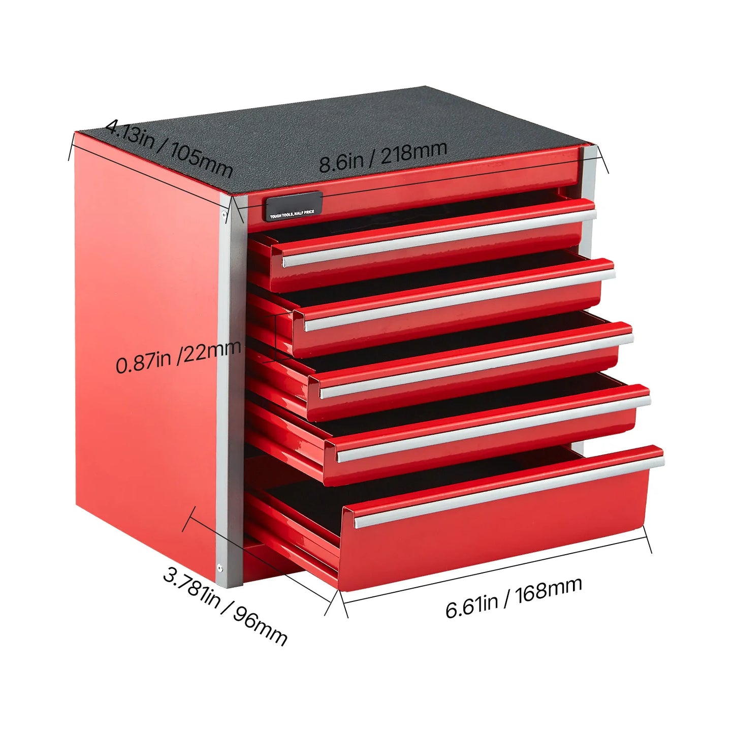 5-Drawer Metal Tool Box 8.6" - Portable Chest