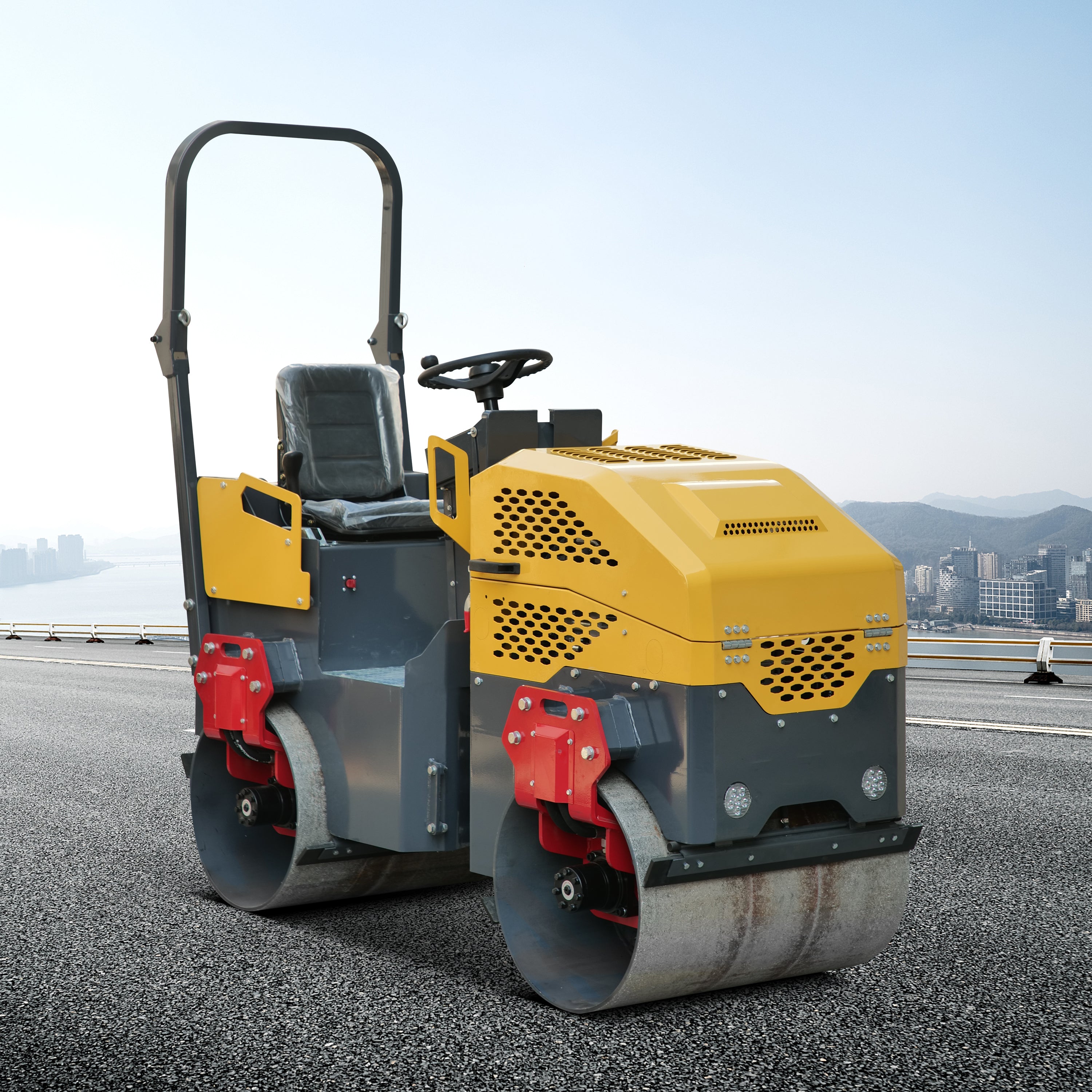 Rato Engine 1.5 ton Road Compactor for Sale, Hydraulic Vibrating, Double Steel Wheel