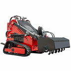 Rotary Tiller Attachment with Hoses for Skid Steer Loader