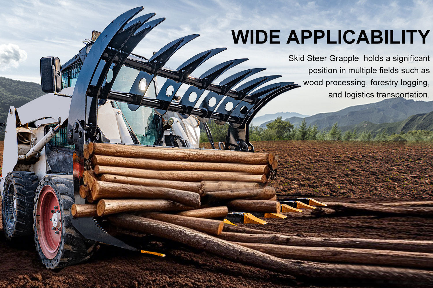 72' Skid Steer Grapple Attachment, 45' Claw Opening