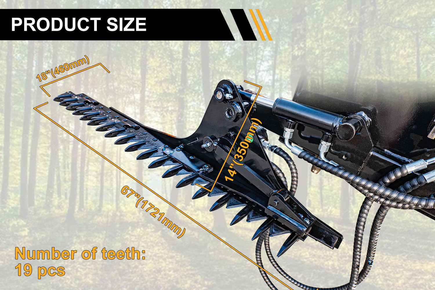 59' Hedge Lawn Mower String Trimmer Attachment for Skid Steer, Grass Cutting Machine