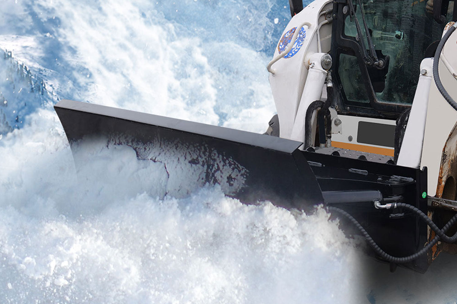 70' Skid Steer Bulldozer Blade / Snow Plow Pusher 30° Left & Right Snow Plow Pusher Attachment