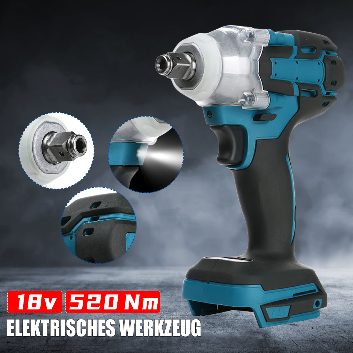 520Nm Brushless Impact Wrench 1/2" for Makita 18V