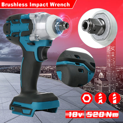 520Nm Brushless Impact Wrench 1/2" for Makita 18V