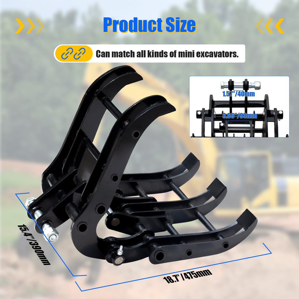 Excavator Grabber attachment for Garden Forestry Orchard Machinery