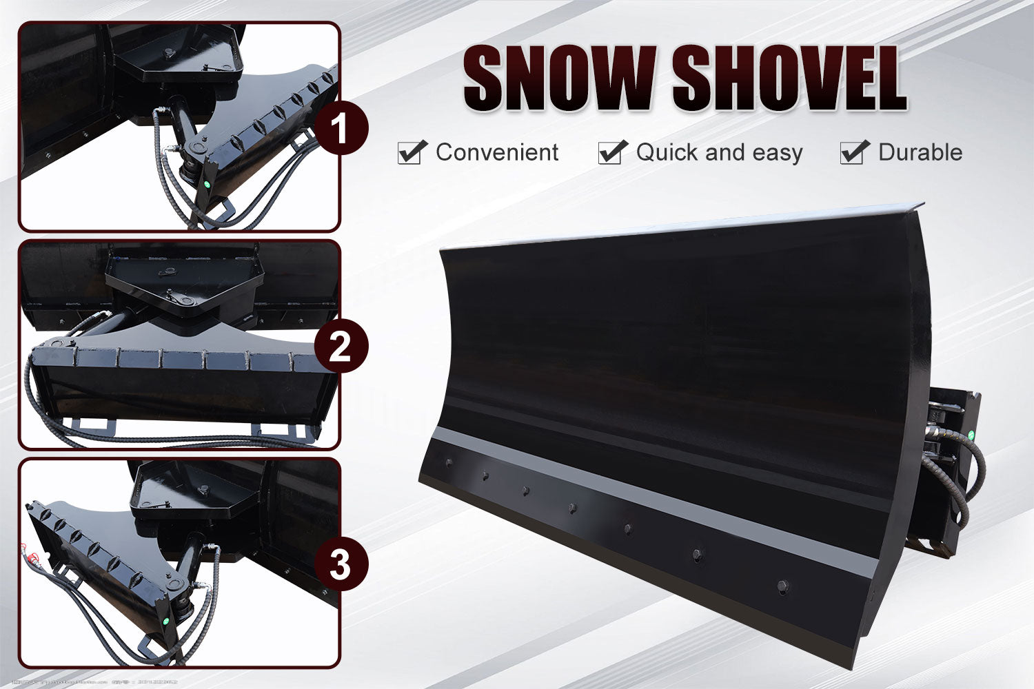 70' Skid Steer Bulldozer Blade / Snow Plow Pusher 30° Left & Right Snow Plow Pusher Attachment