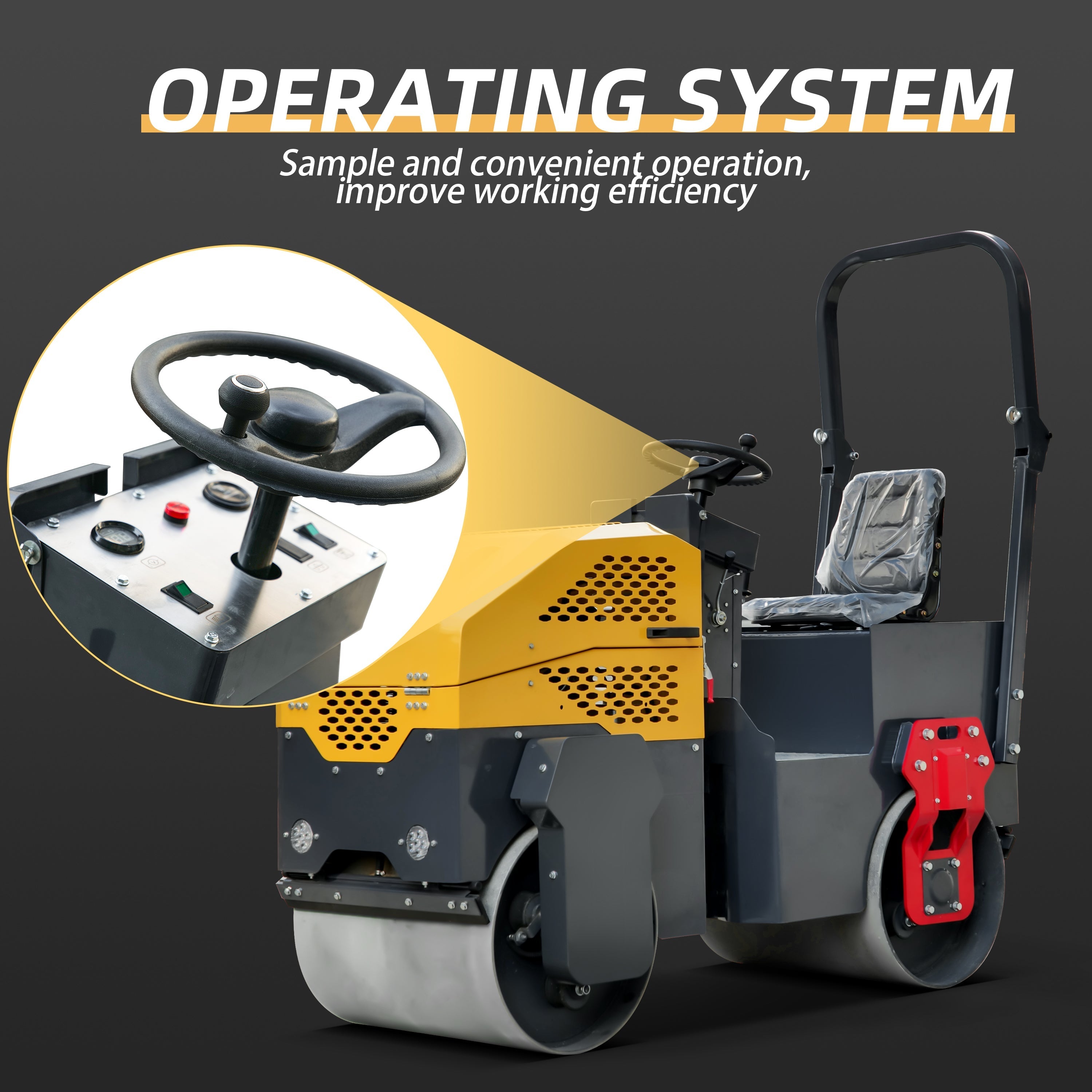 Rato Engine 1.0 ton Asphalt Roller for Sale, Hydraulic Vibrating, Double Steel Wheel