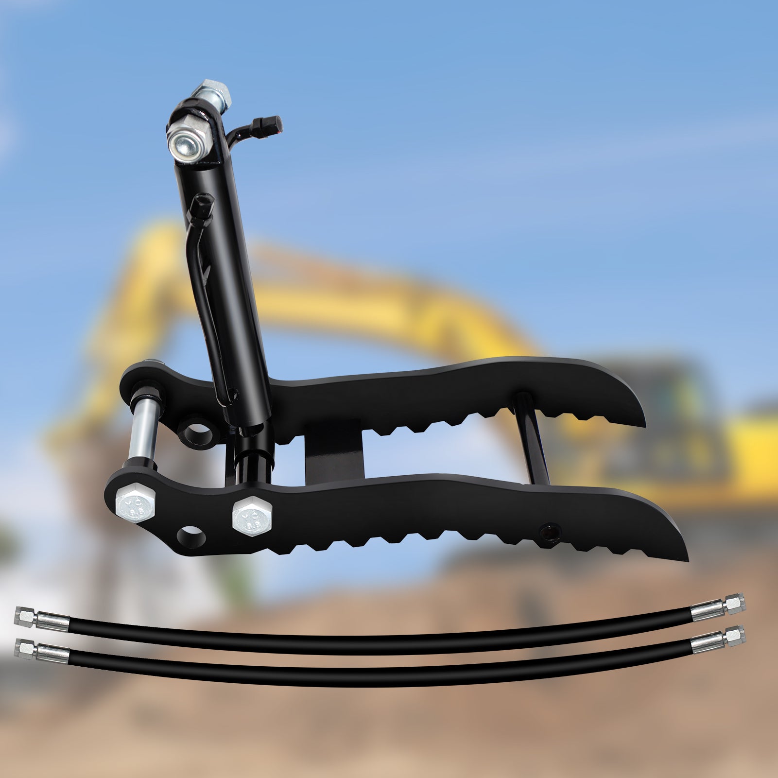 Mini Excavator Hydraulic Thumb Clip with 2 Hydraulic Cylinder for Small Digger up to 2 tons