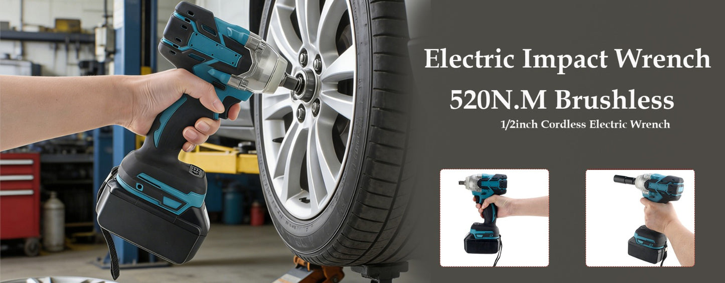 520Nm Brushless Impact Wrench 1/2" for Makita 18V