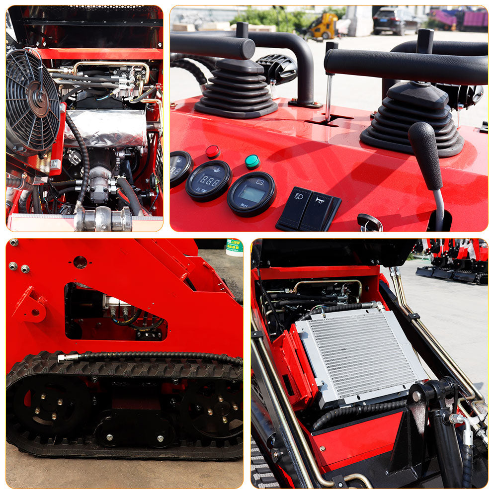 23 HP, 800 Kg Mini Stand On Skid Steer Wheel Loader