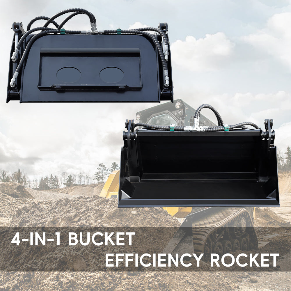 4-in-1 Skid Steer Loader Bucket Attachment
