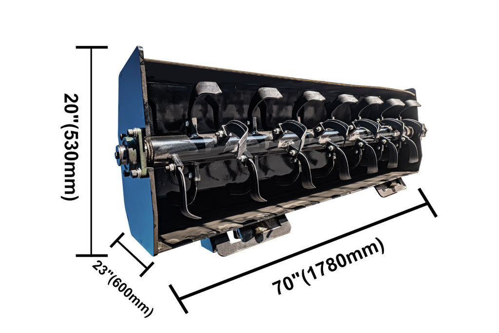 57' Skid Steer Rotary Tiller, 6' Tilling Depth Attachment