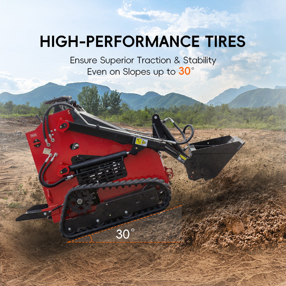 23 HP, 890 Kg Mini Track Skid Steer Loader