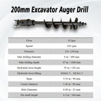 Mini Excavator Auger 200mm/300mm