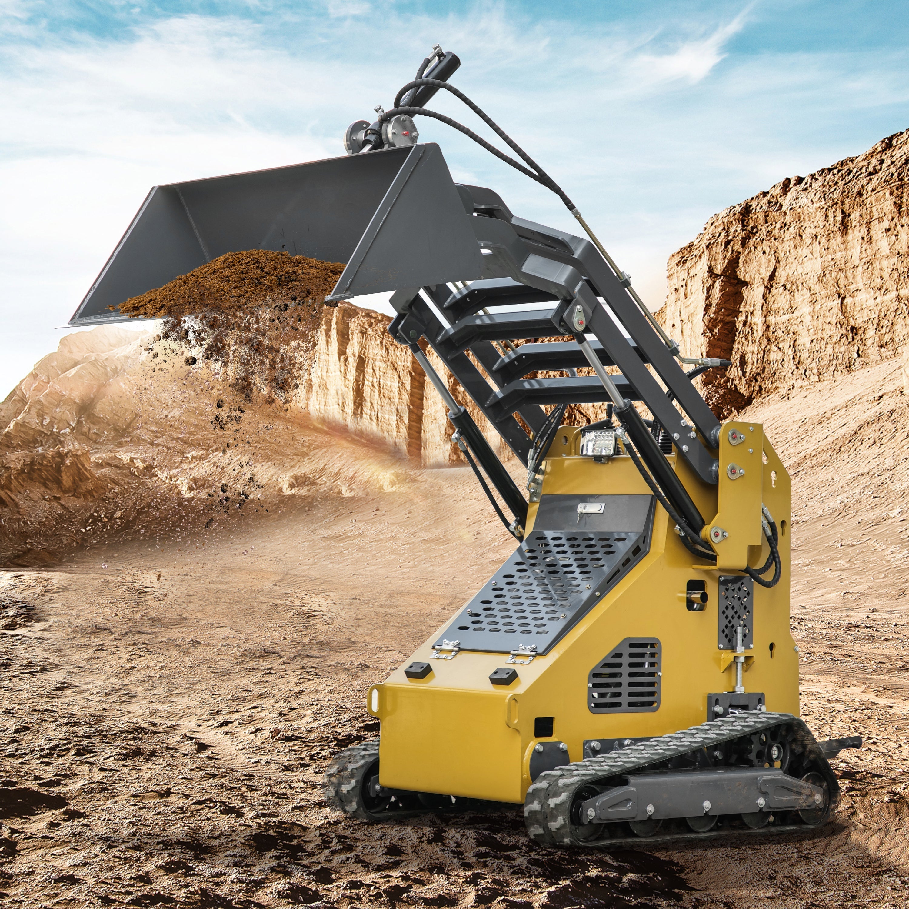 23 HP, Two-pump Three-valve Mini Stand On Skid Steer Track Loader