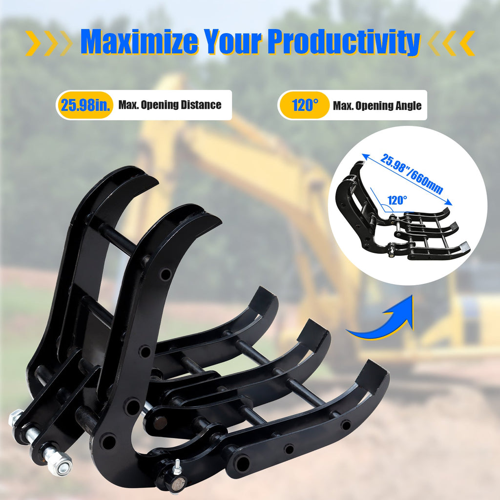 Excavator Grabber attachment for Garden Forestry Orchard Machinery