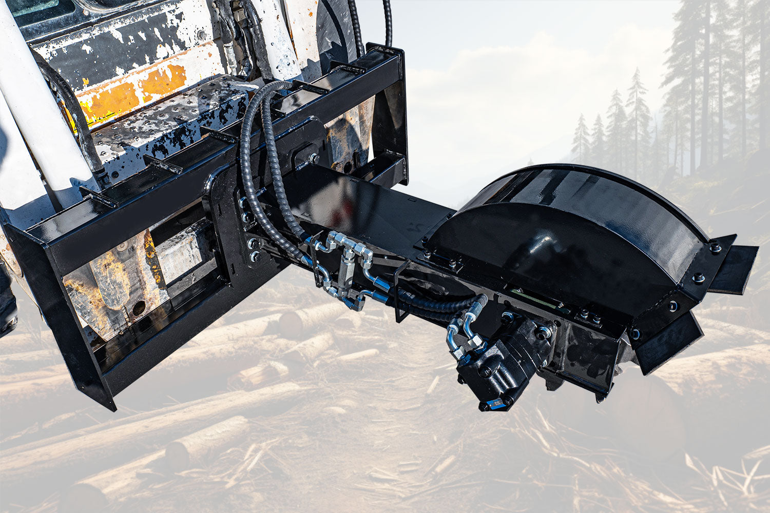 20 Blades Grinder，±45° Skid Steer Loader Stump Grinder Attachment