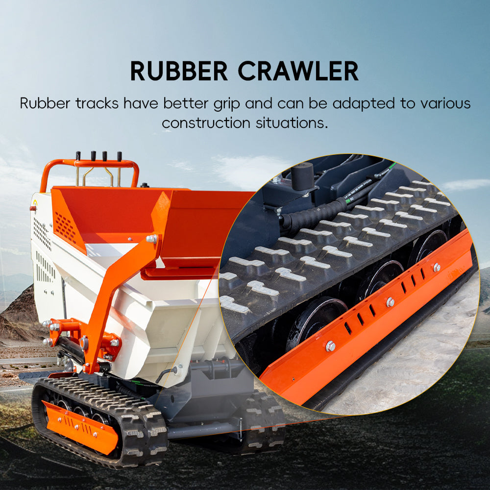 Tracked Mini Dumper for Sale, 6.5HP, 1100Lbs Load Capacity