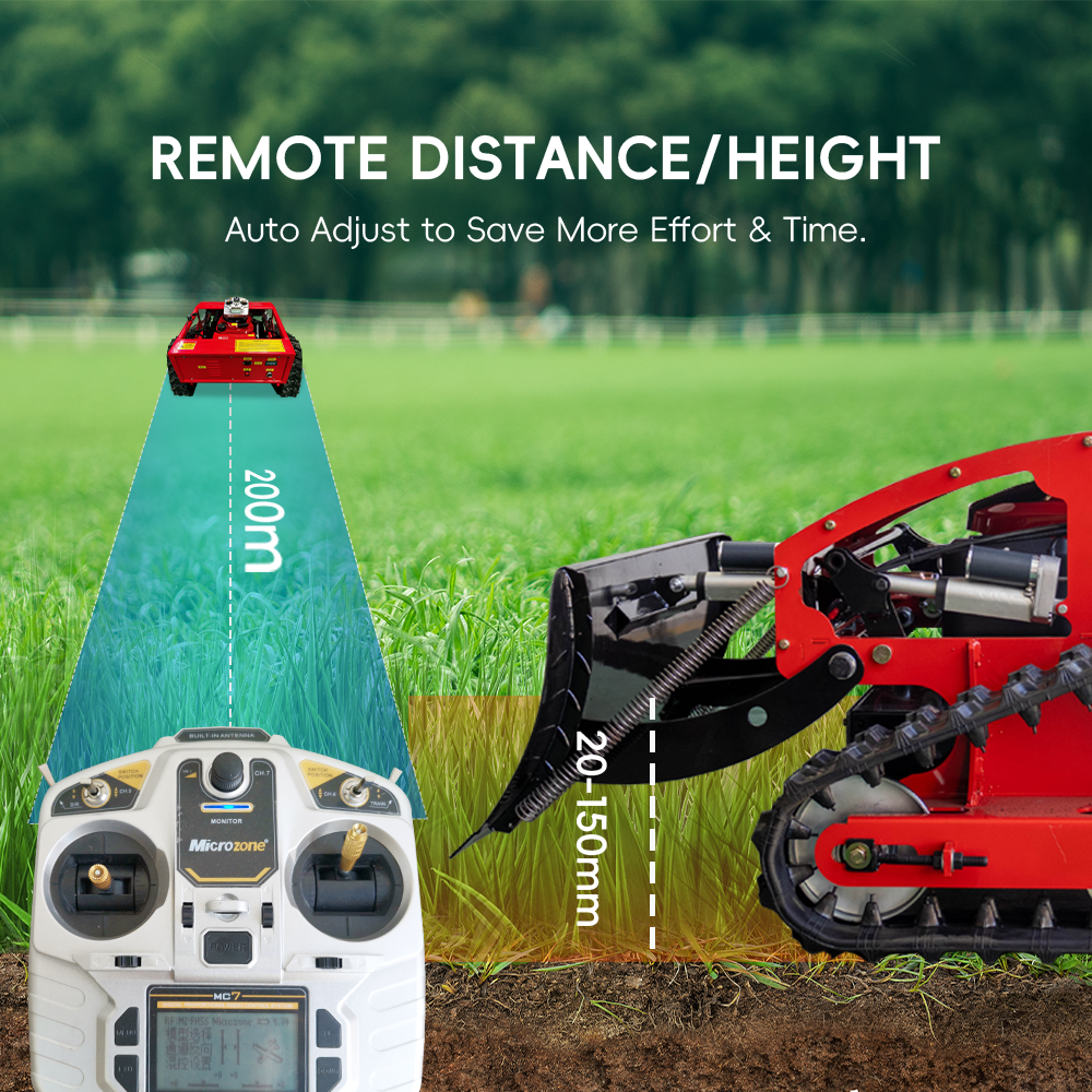 Remote Control Lawn Mower with Tracks – 21' Gasoline Remote Control Mower