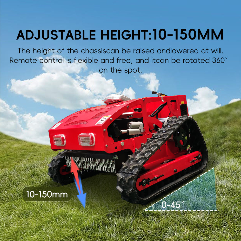 Remote Control Lawn Mower with Tracks – 21' Gasoline Remote Control Mower