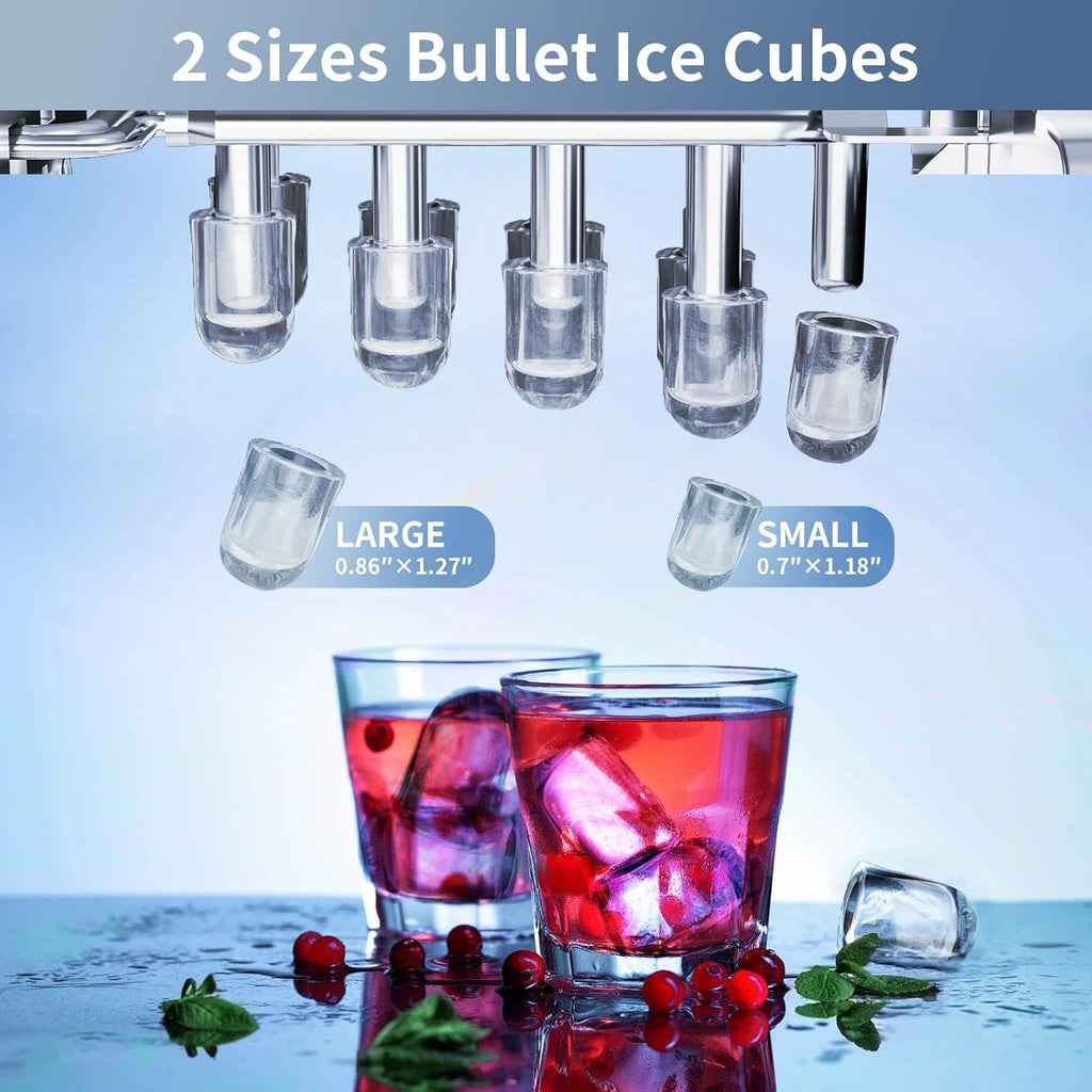 Ice Maker Countertop with Auto-Cleaning, 26Lbs/24Hrs, 9 Cubes in 6 Mins