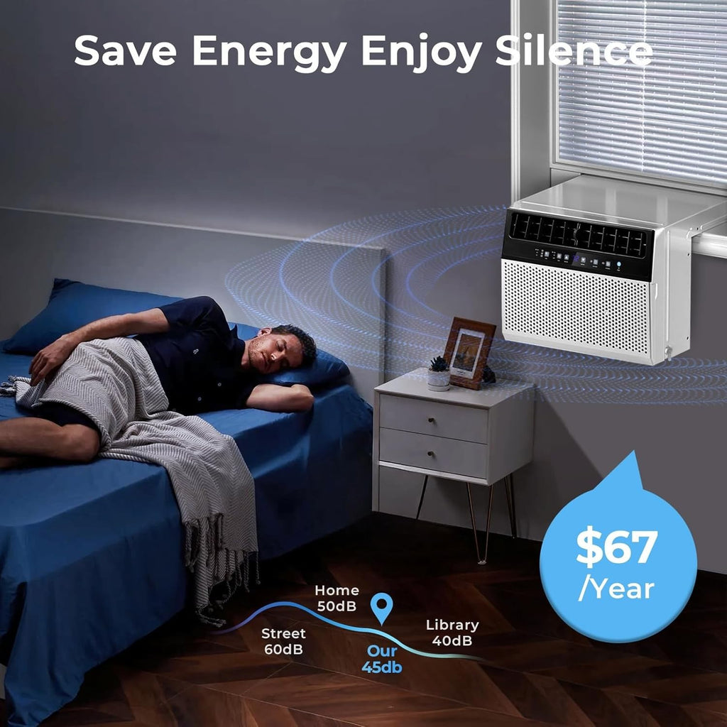 U-Shaped Window Air Conditioner, 10,000BTU AC Units Cools up to 550 SFt 120V