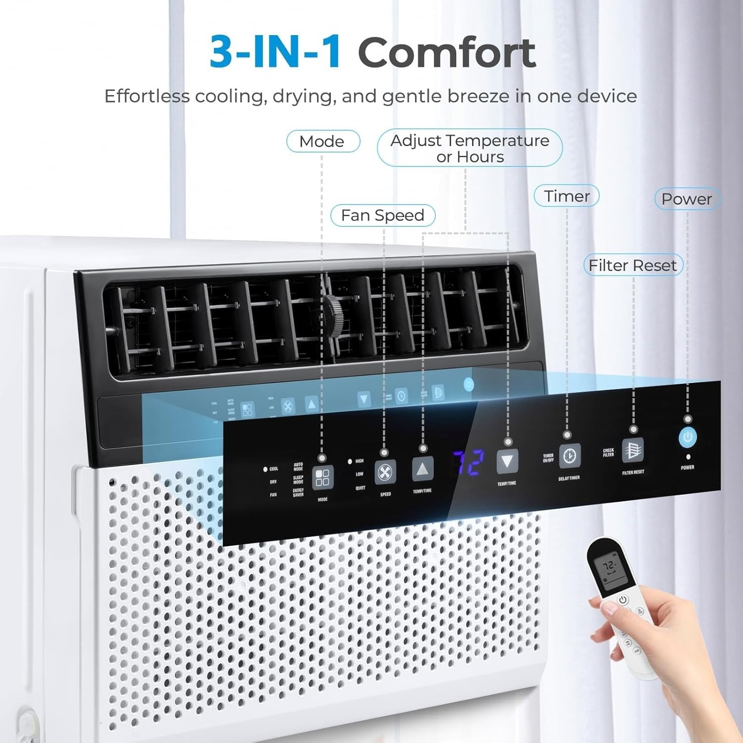 Air Conditioner Window U-Shaped, 10,000BTU AC Units Cools up to 550 SFt 120V