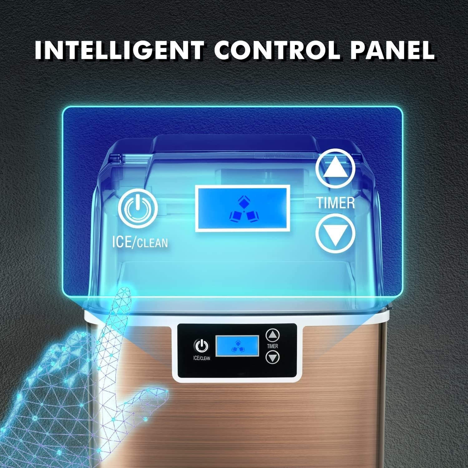 Nugget Ice Maker Countertop Machine Pellet Ice Portable Self-Cleaning 44LBS/24H