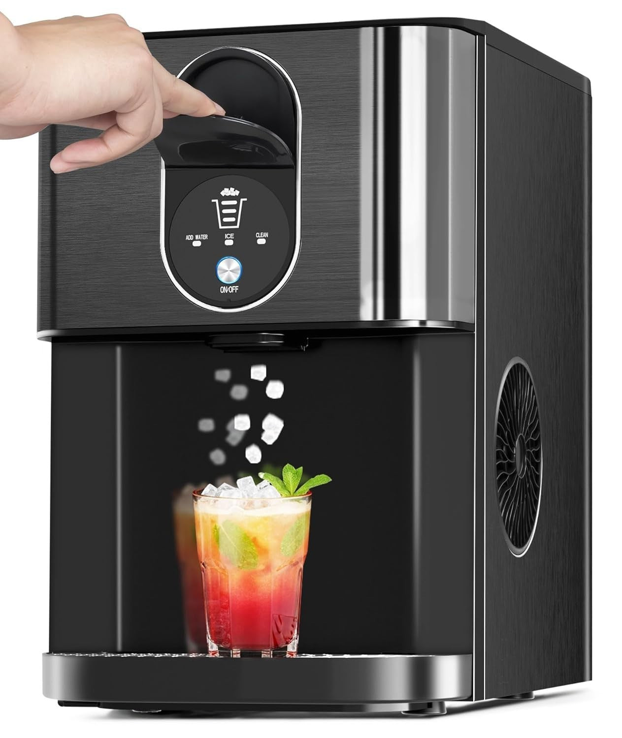 Nugget Ice Maker Countertop, 44lbs/24H Soft Chewable Pellet Ice Maker Machine Di