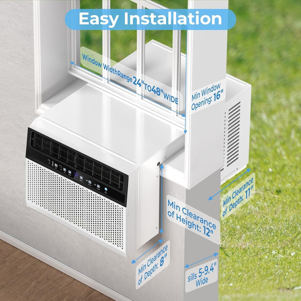 Air Conditioner Window U-Shaped, 10,000BTU AC Units Cools up to 550 SFt 120V
