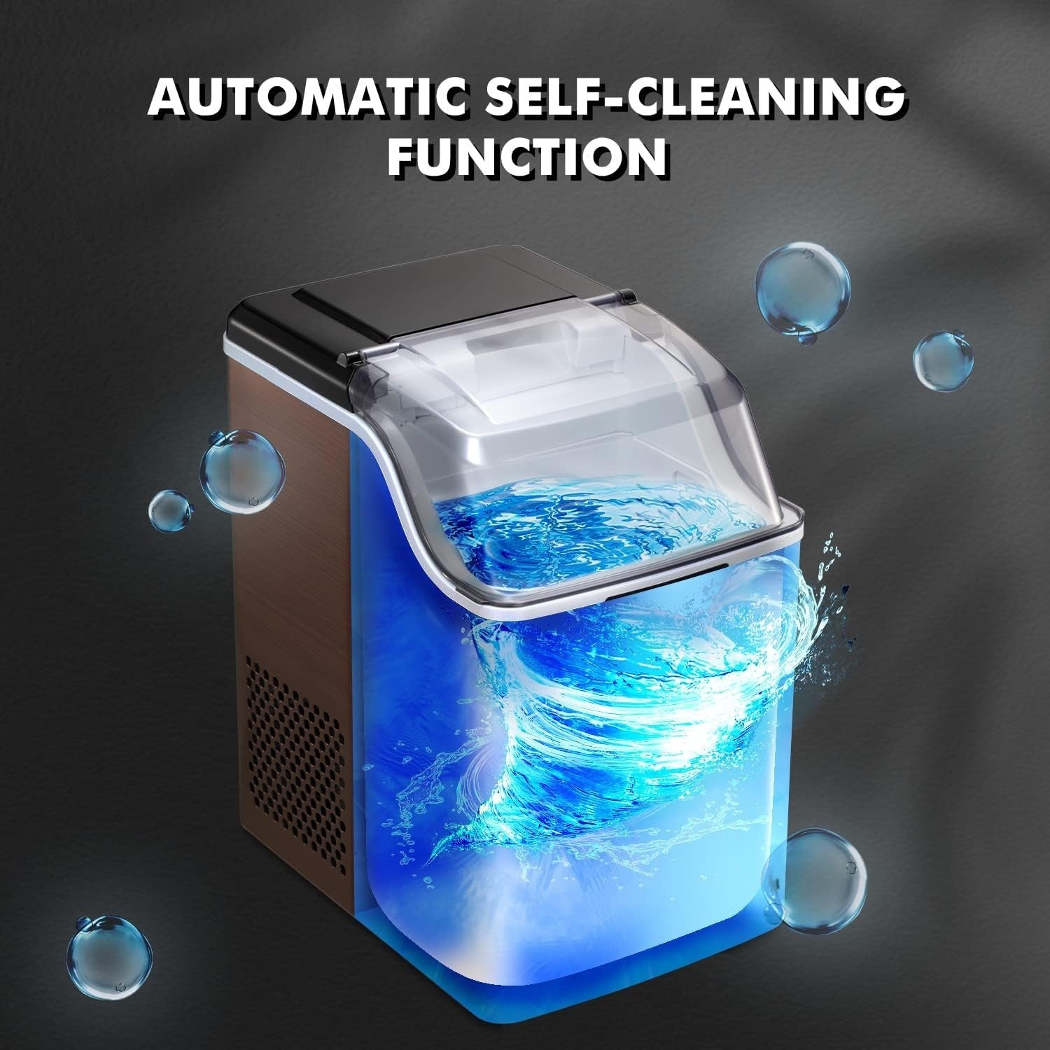 Nugget Ice Maker Countertop Machine Pellet Ice Portable Self-Cleaning 44LBS/24H