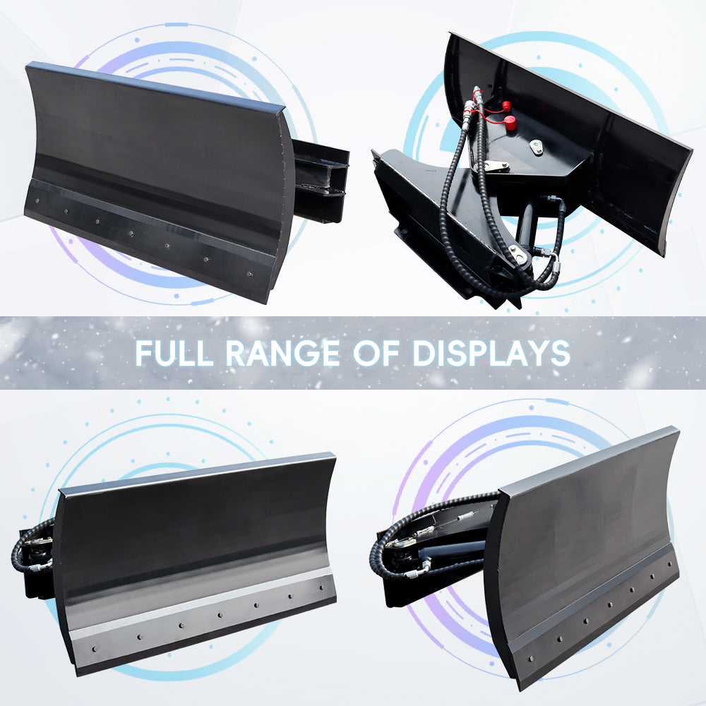 Hydraulic Skid Steer Snow Plow, 30° Left & Right for Skid Steer Loader