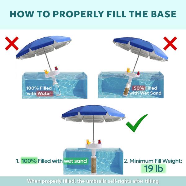 Sombrilla flotante para piscina con barra