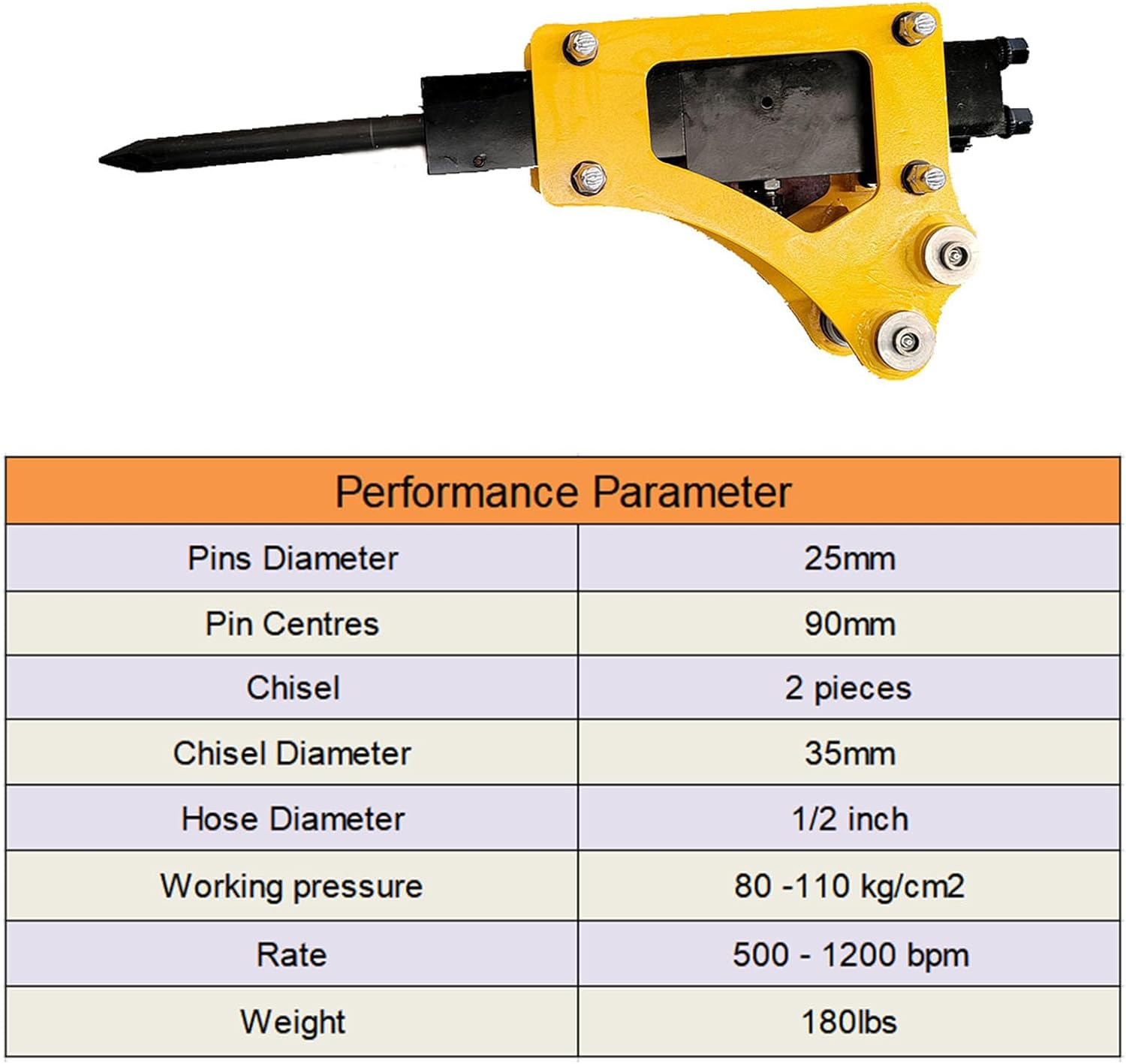 Mini Excavator Breaker, Hydraulic Concrete Breaking for 0.8-1 Ton Mini Excavator