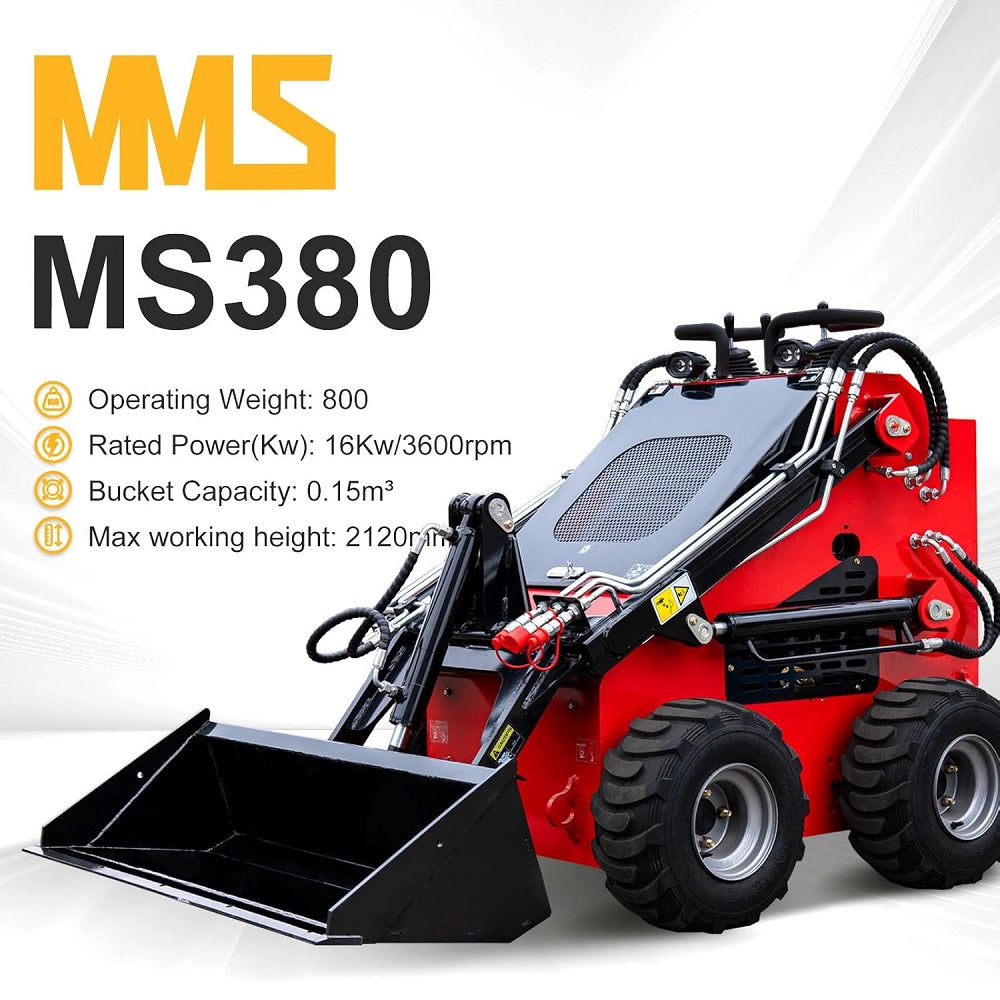 23 HP, 800 Kg Mini Stand On Skid Steer Wheel Loader