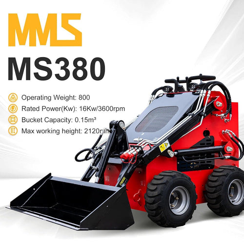 23 HP, 800 Kg Mini Stand On Skid Steer Wheel Loader
