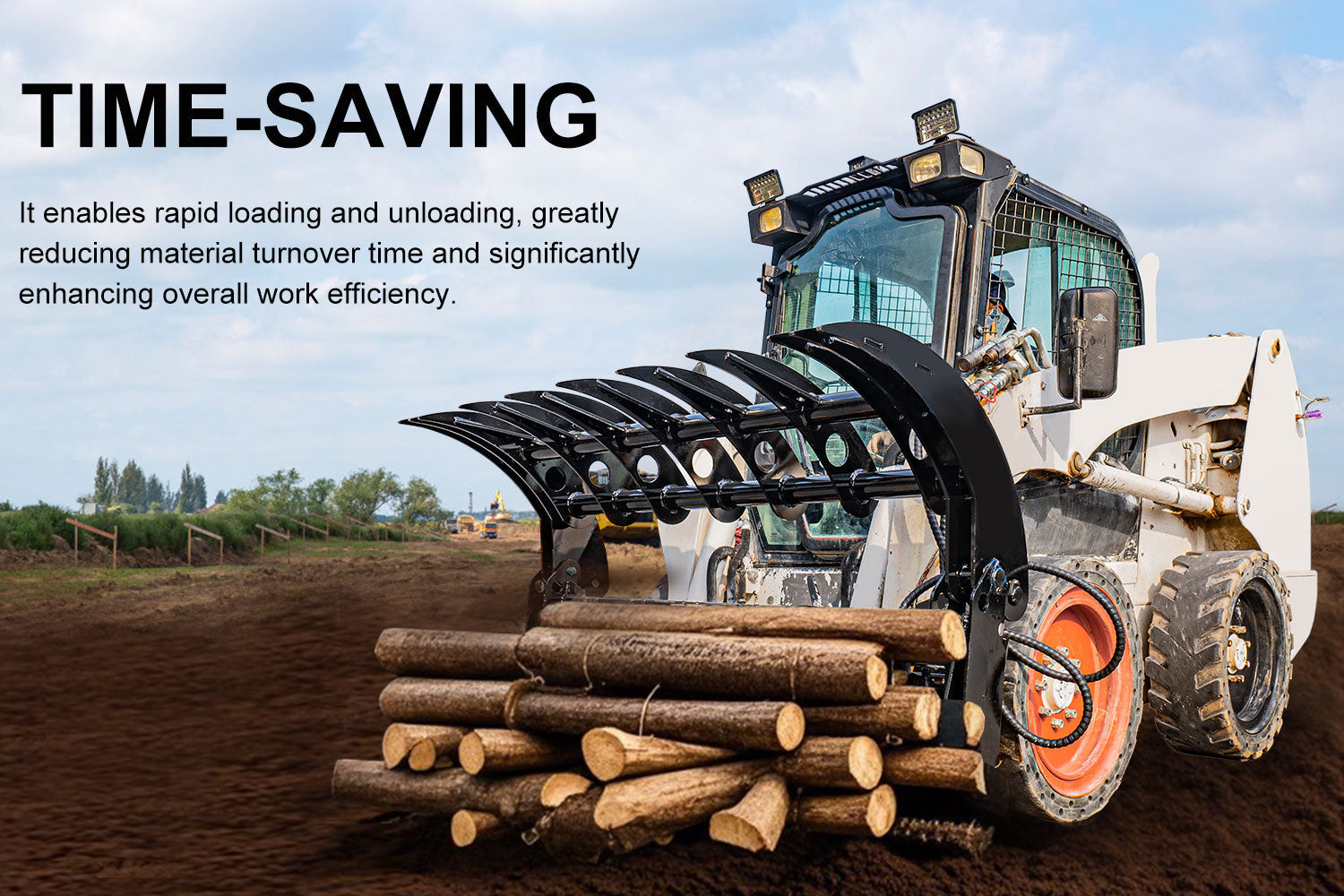 72' Skid Steer Grapple Attachment, 45' Claw Opening