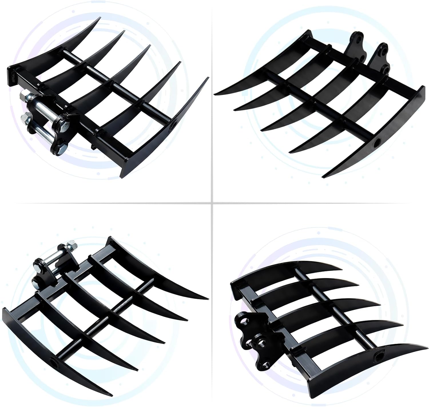 Rake Metal Wide Backhoe Rake Attachment for Mini Excavator Digger