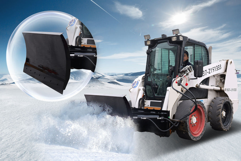 70' Skid Steer Bulldozer Blade / Snow Plow Pusher 30° Left & Right Snow Plow Pusher Attachment