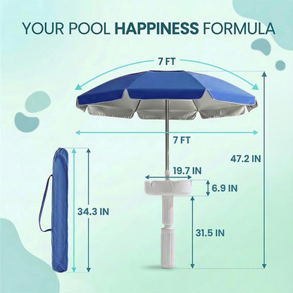 Sombrilla flotante para piscina con barra