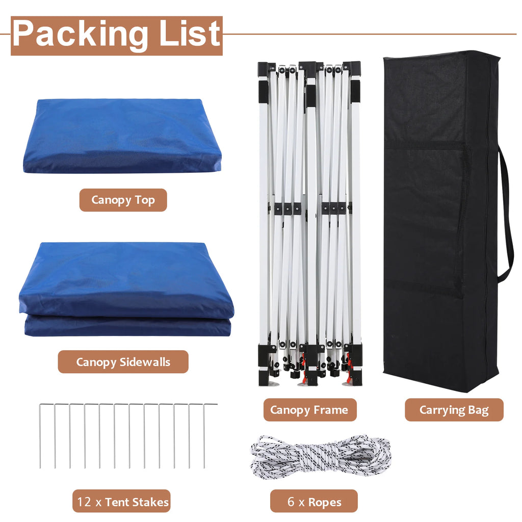 10x20ft Pop Up Canopy Gazebo With 6 Sidewall Wedding Party Outdoor Gazebos UV50+ Waterproof Tent For Parties 3 Adjustable Height