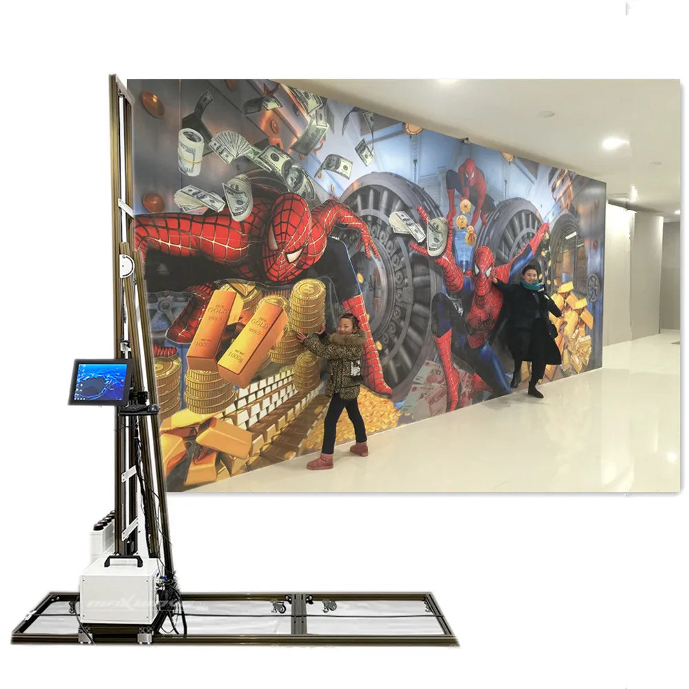 4 Meter Inkjet Wall Printer Wall Pen 3D UV Vertical Printing Machine 5/7 Color for Wall cement wood Metal Bricks Paper 2.5*6m