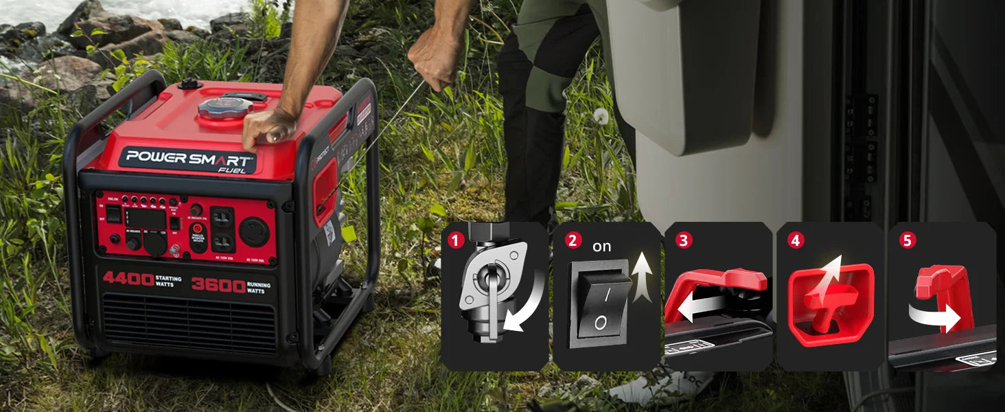 4400W Open Frame Inverter Generator, CO Safety, EPA Certified, Long Runtime, Quiet 58dBA, Portable Home Backup Power