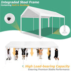10x20ft Party Tent Heavy Duty Wedding Canopy for Events, 4 Removable Sidewalls, Built-in Sandbag, UV50+, Waterproof, White