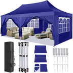 10x20ft Pop Up Canopy Gazebo With 6 Sidewall Wedding Party Outdoor Gazebos UV50+ Waterproof Tent For Parties 3 Adjustable Height