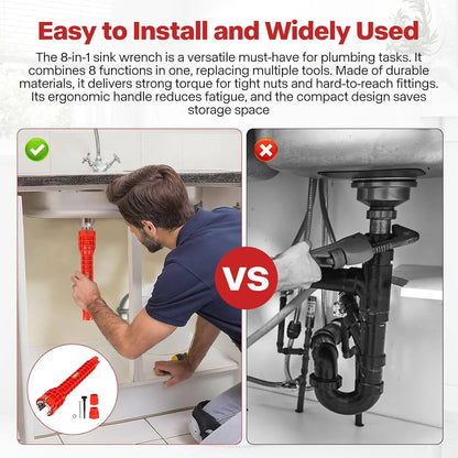 8-in-1 Plumbing Wrench - Faucet & Sink Installer Tool