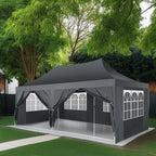 10x20ft Pop Up Canopy Gazebo With 6 Sidewall Wedding Party Outdoor Gazebos UV50+ Waterproof Tent For Parties 3 Adjustable Height